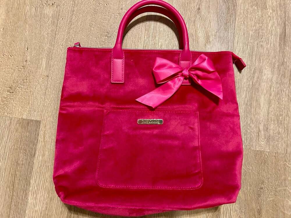 Juicy Couture Pink Velvet Convertible Backpack Tote Bag